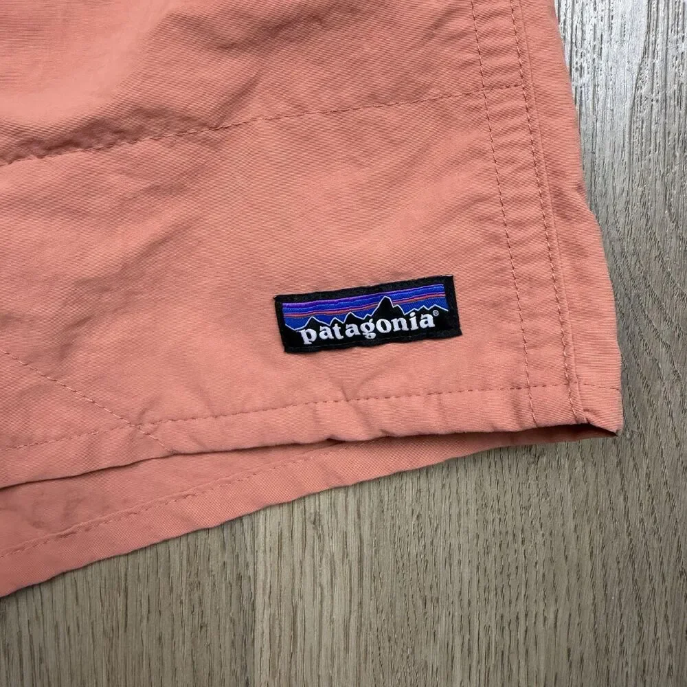 Patagonia Shorts Mens Medium Orange Baggies Lined Elastic Waist Swim Trunks